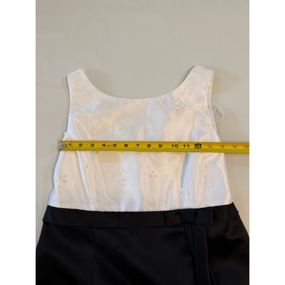 NWT JR Nites by Caliendo Midi Dress Womens Sz 14 White Black Formal Event Gala - Picture 5 of 13
